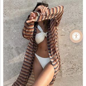 Fiji Printed Longline Button Up *NWOT